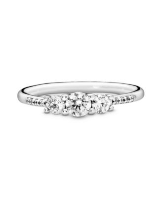 Cubic Zirconia Timeless Clear Three-Stone Ring