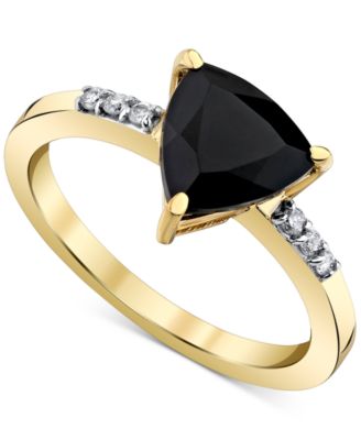 Macy's - Onyx & Diamond Accent Trillion Ring in 10k Gold