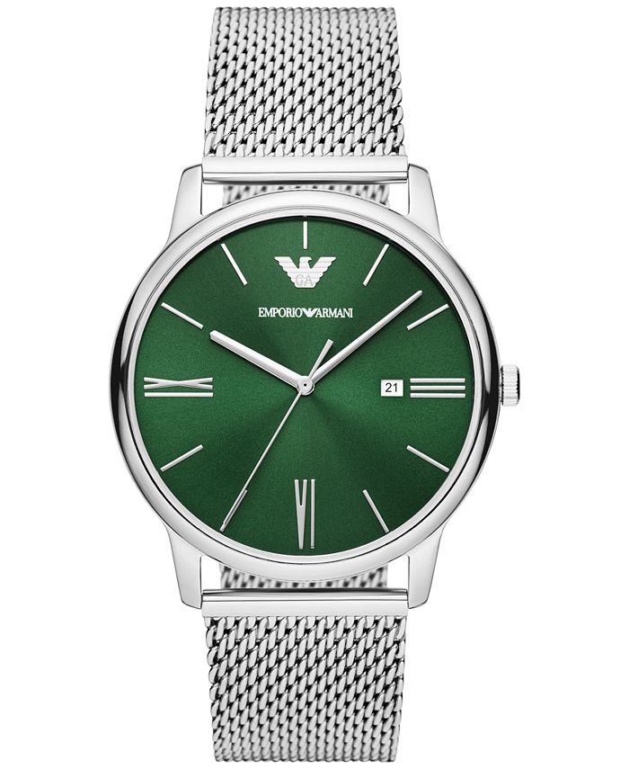 Men s Minimalist Stainless Steel Mesh Bracelet Watch 42mm
