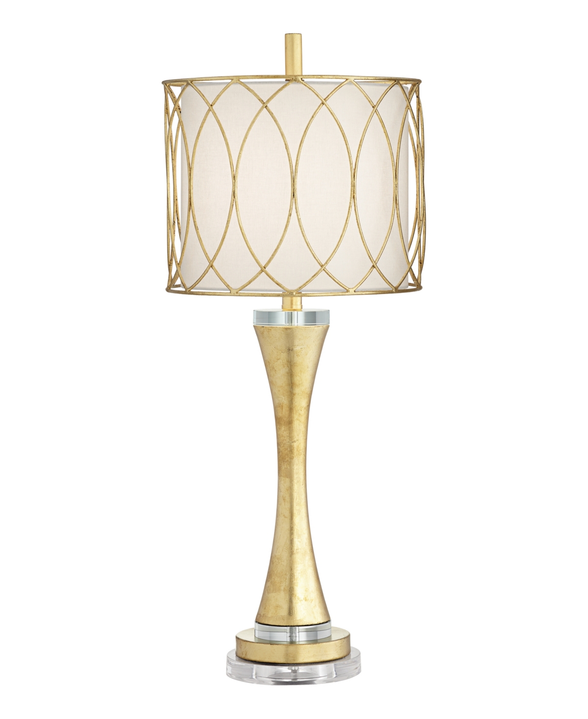 Shop Pacific Coast 32" Metal, Crystal Trevizo Table Lamp In Gold Leaf