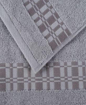 Larissa Geometric Embroidered Jacquard Border Cotton 6-Pc. Bath Towel Set