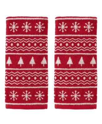 Skl Home Fair Isle Jacquard Towel Collection In Red