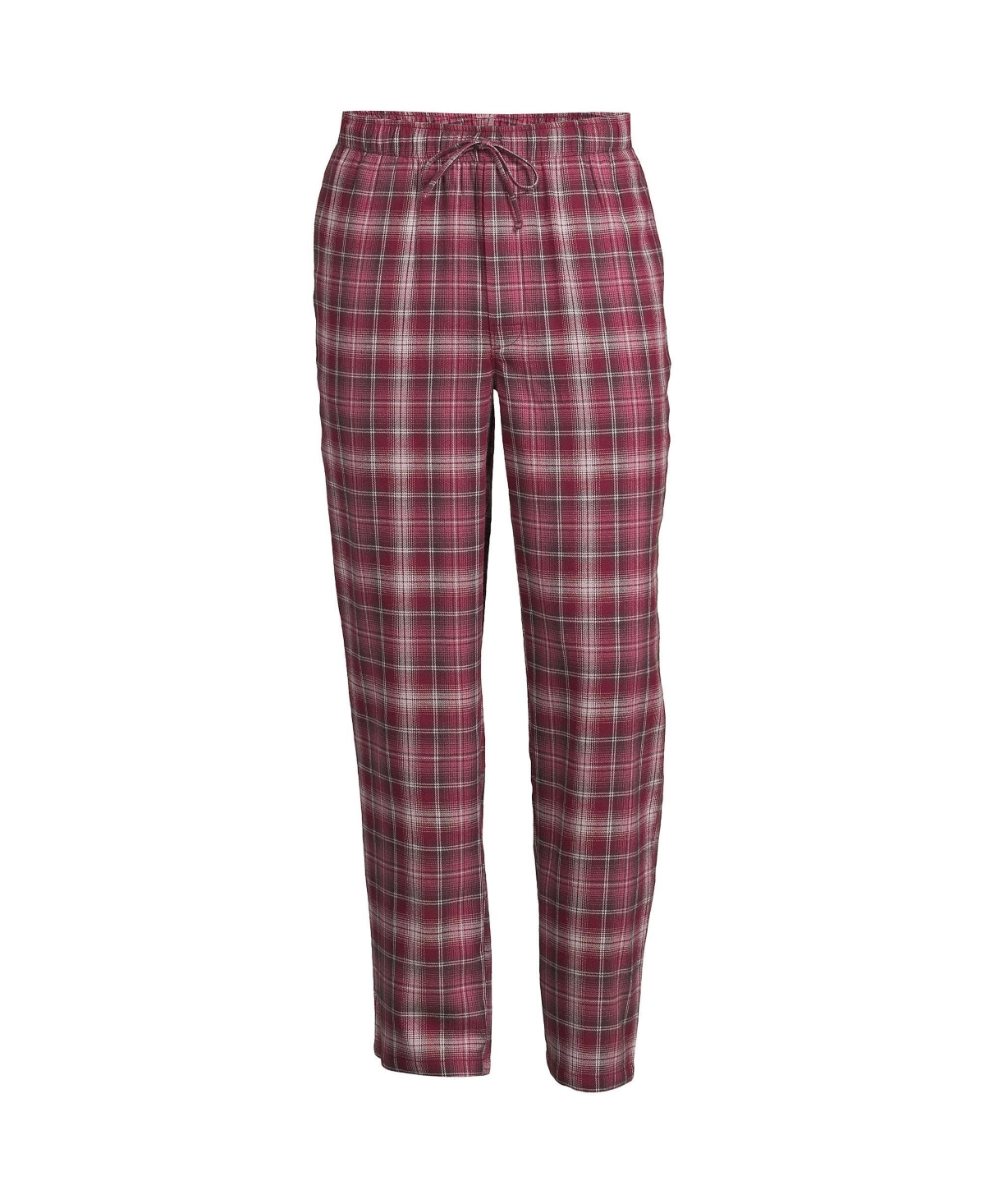 Blake Shelton x Lands' End Men's Tall Flannel Pajama Pants - Burgundy shadow plaid