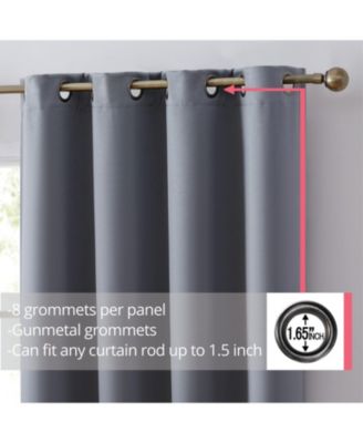 Laurance Full Shaded Blackout Curtains  - Thermal Insulation Light Blocking Home Theater Grommet Window Drapery Basement Curtains, Set of 2