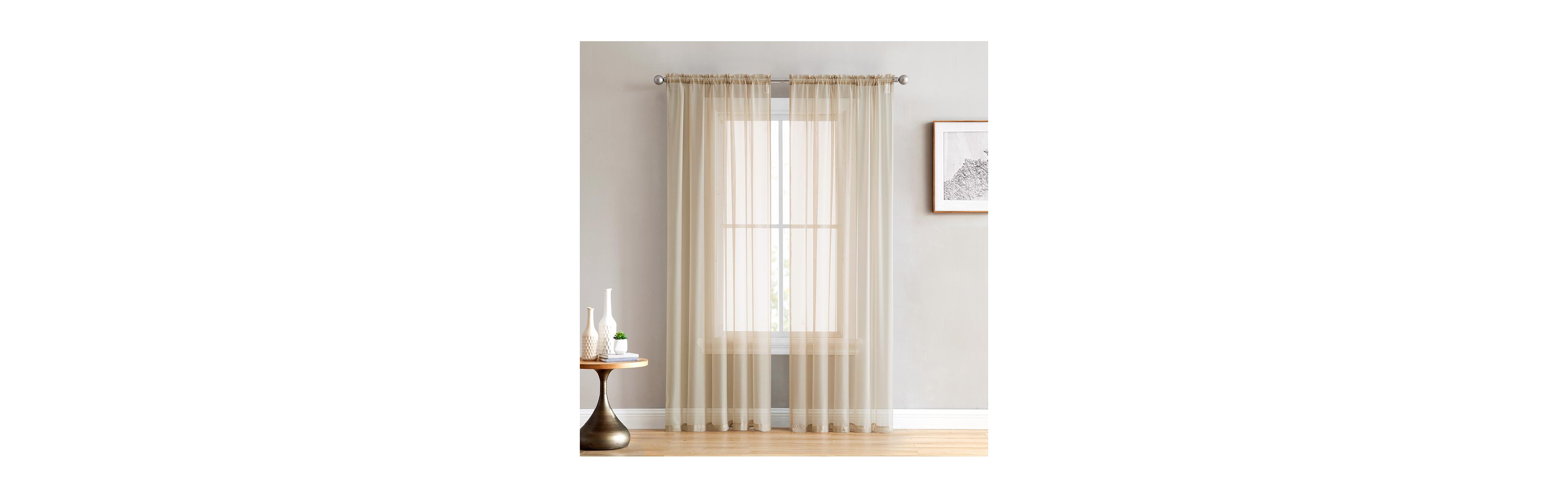 Hlc.me 2 Pack Sheer Voile Window Curtain Sheer Panels