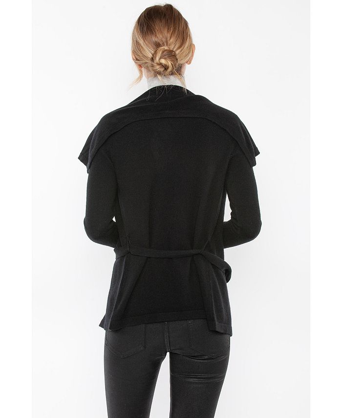 Cardigan Aperto In Puro Cashmere Con Cintura Da Donna JENNIE LIU - 3