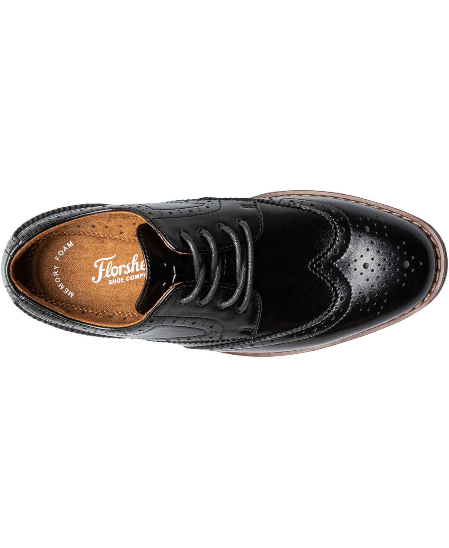 Детские оксфорды-броги Florsheim Rucci Junior для мальчиков, цвет: Чёрный — фото 4