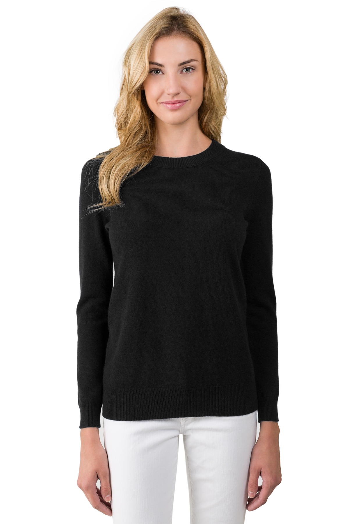 Women's 100% Pure Cashmere Long Sleeve Crew Neck Pullover Sweater (1362, Lime, Large ) - Orchid