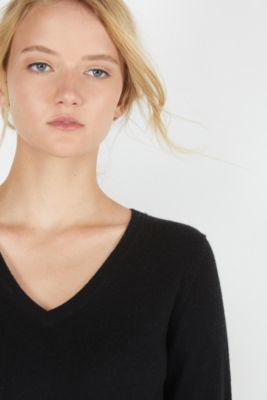 Women's 100% Pure Cashmere Long Sleeve Pullover V Neck Sweater