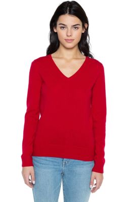 Women's 100% Pure Cashmere Long Sleeve Pullover V Neck Sweater