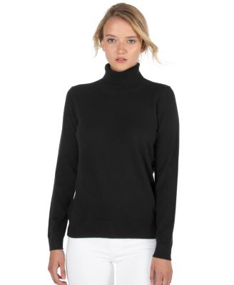 JENNIE LIU Women's 100% Pure Cashmere Long Sleeve Turtleneck Pullover ...