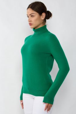 Women's 100% Pure Cashmere Long Sleeve Turtleneck Pullover Sweater