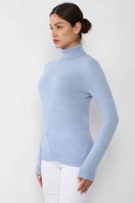 Women's 100% Pure Cashmere Long Sleeve Turtleneck Pullover Sweater