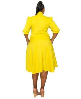 Plus Size Carina Donna Flare Dress w/ Pockets