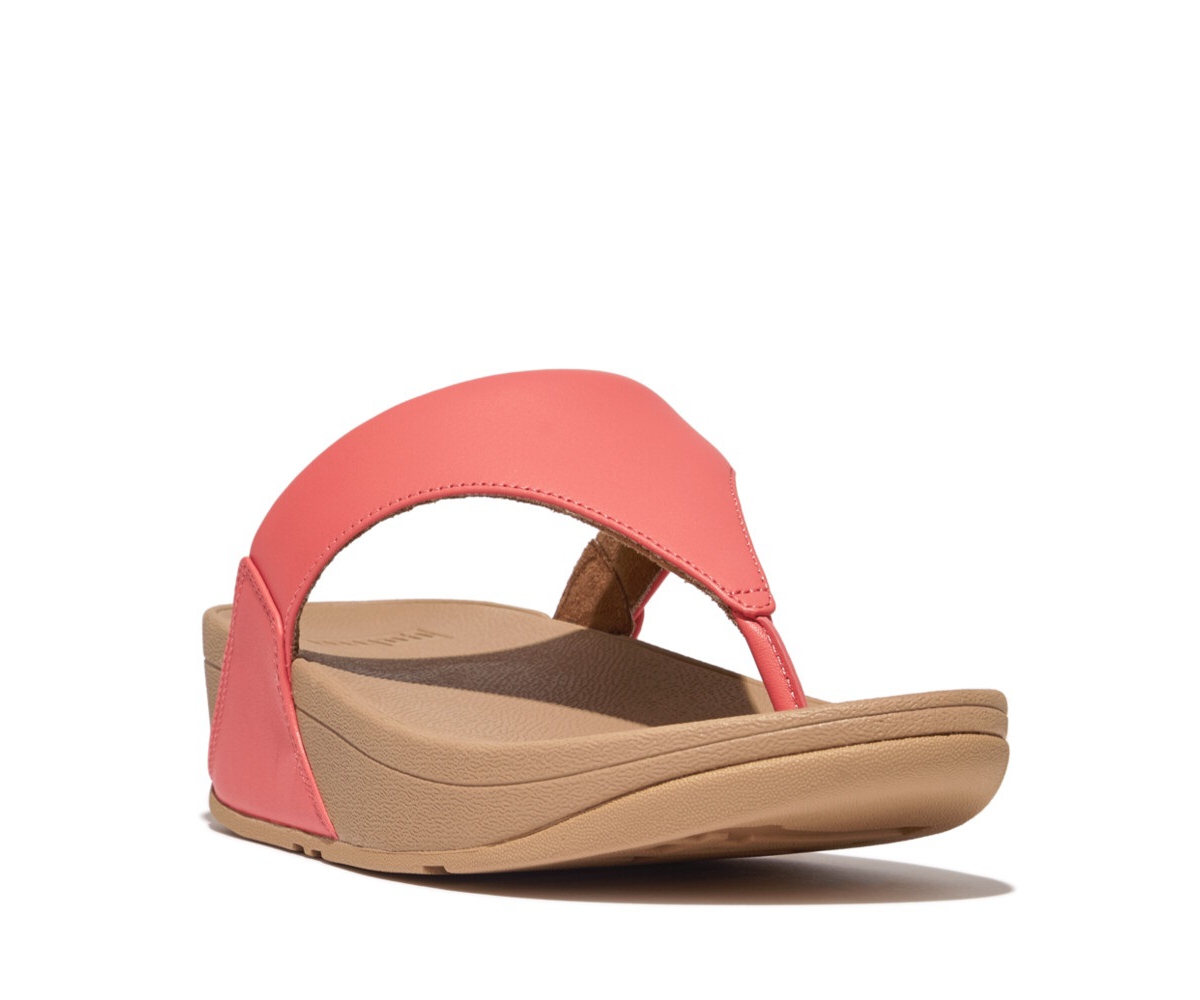 Women's Lulu Leather Toe-Thongs Sandals - Rosy Coral
