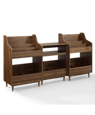 Furniture Liam 3Pc Medium-Density Fiberboard (MDF) Record Player Stand And Vinyl Storage Set