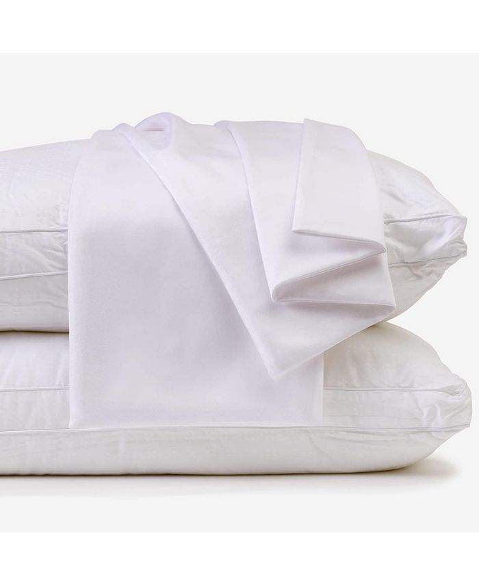 Micropuff Hypoallergenic Microfiber Pillow Protector with Zipper White