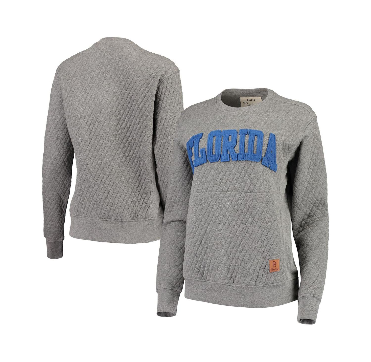 Women's Heather Charcoal Florida Gators Moose Quilted Pullover Sweatshirt