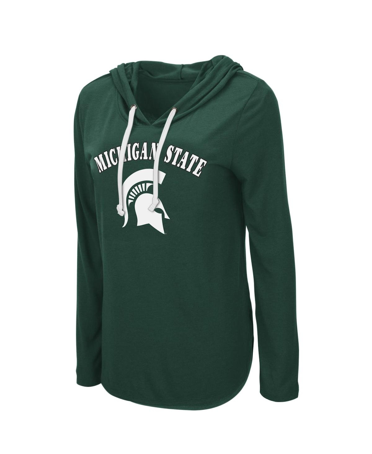 Women's ColosseumMichigan State Spartans My Lover Lightweight Hooded Long Sleeve T-shirt - Green