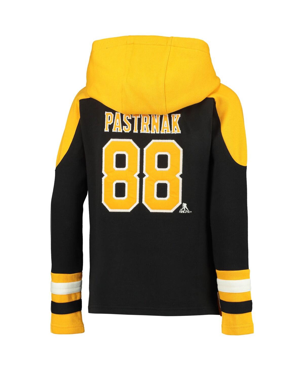 Outerstuff Big Boys David Pastrnak Black Boston Bruins Ageless Must-have V-neck Name And Number Pullover Hoodie In Black