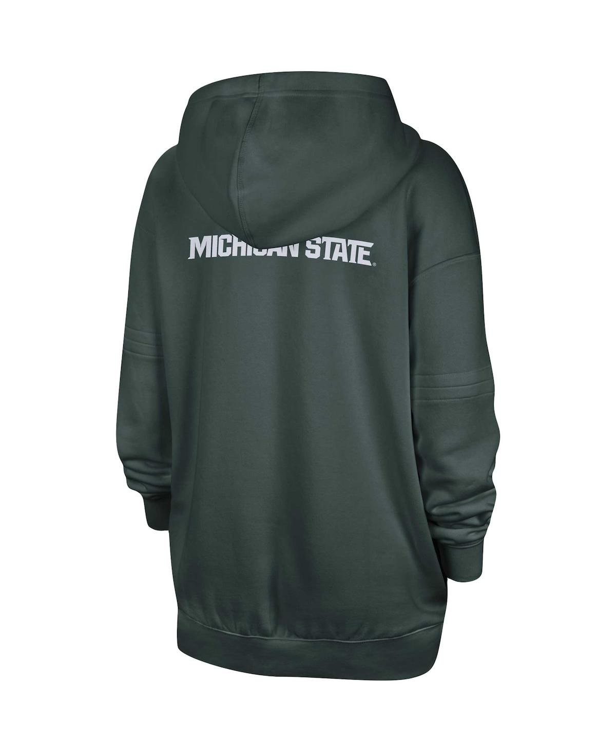 Shop Nike Women's  Green Michigan State Spartans Sideline Two-hit Club Fleece Pullover Hoodie