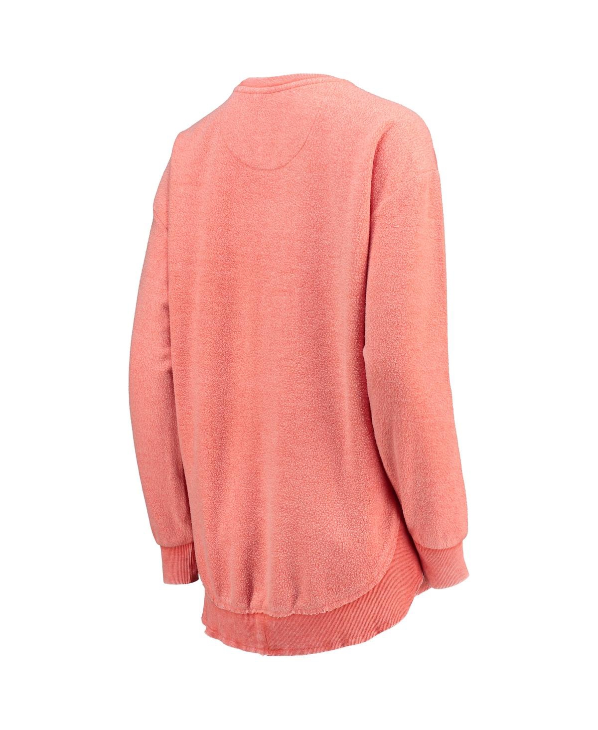Shop Pressbox Women's  Orange Distressed Clemson Tigers Ponchoville Pullover Sweatshirt