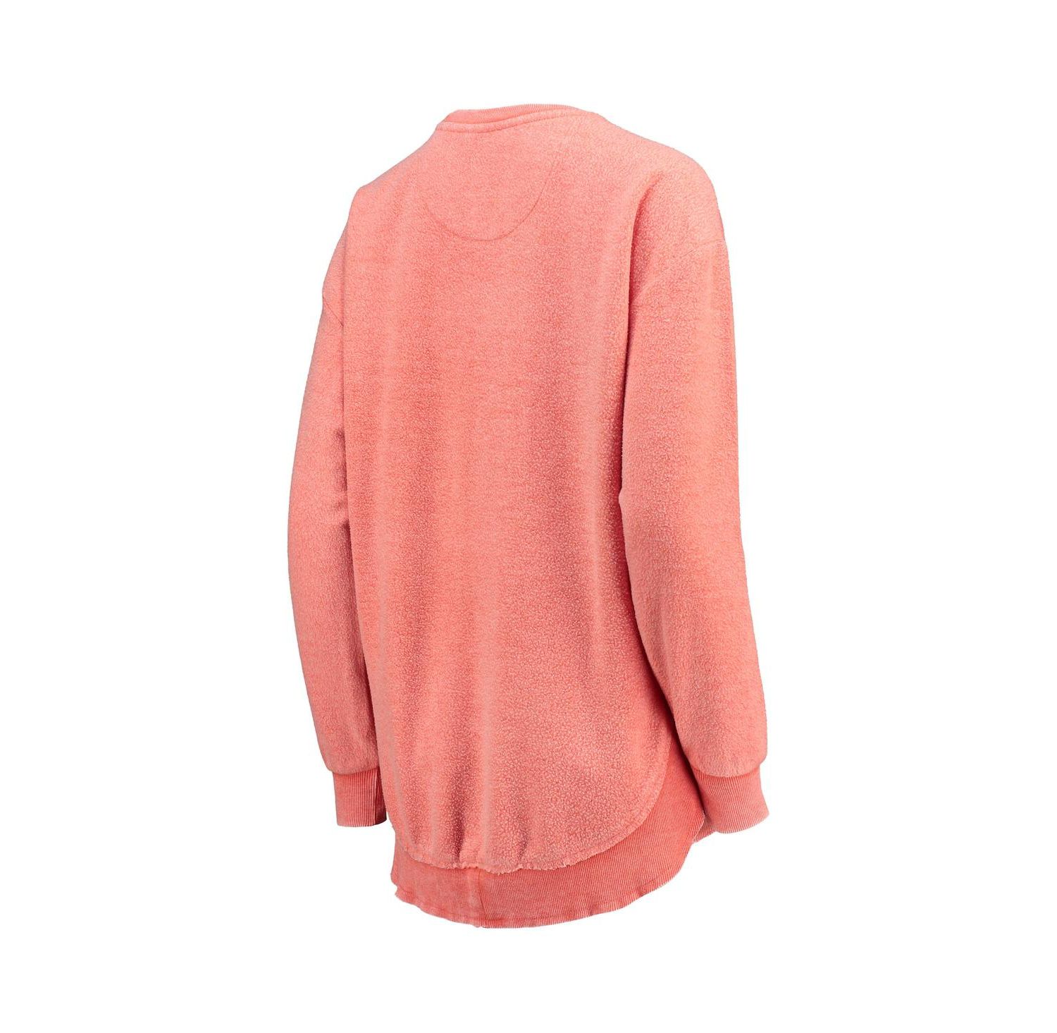 Women's Orange Distressed Clemson Tigers Ponchoville Pullover Sweatshirt