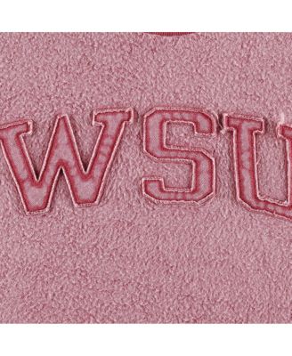 Women's Crimson Distressed Washington State Cougars Ponchoville Pullover Sweatshirt