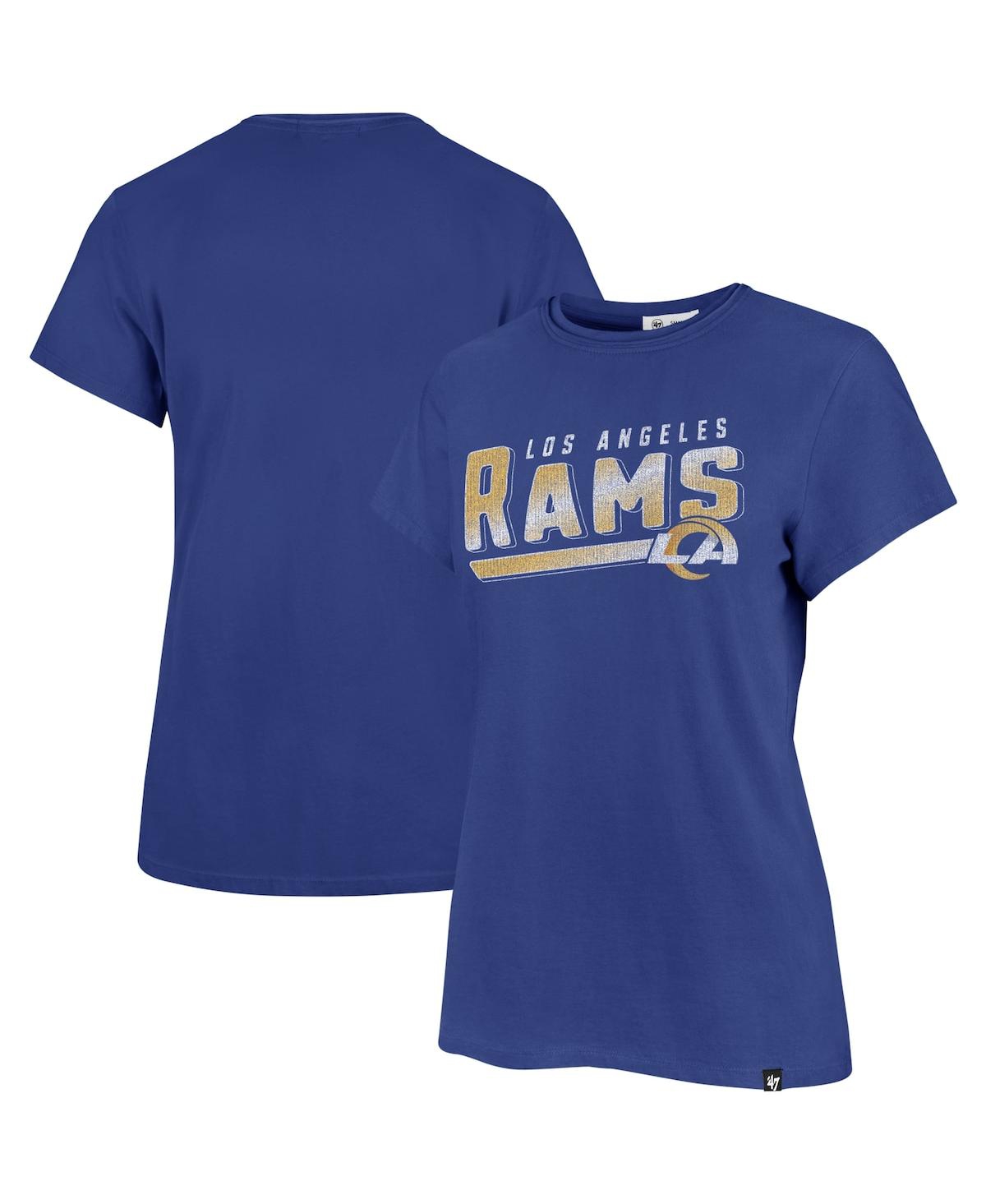 47 Brand Women's ' Royal Distressed Los Angeles Rams Pep Up Frankie T-shirt