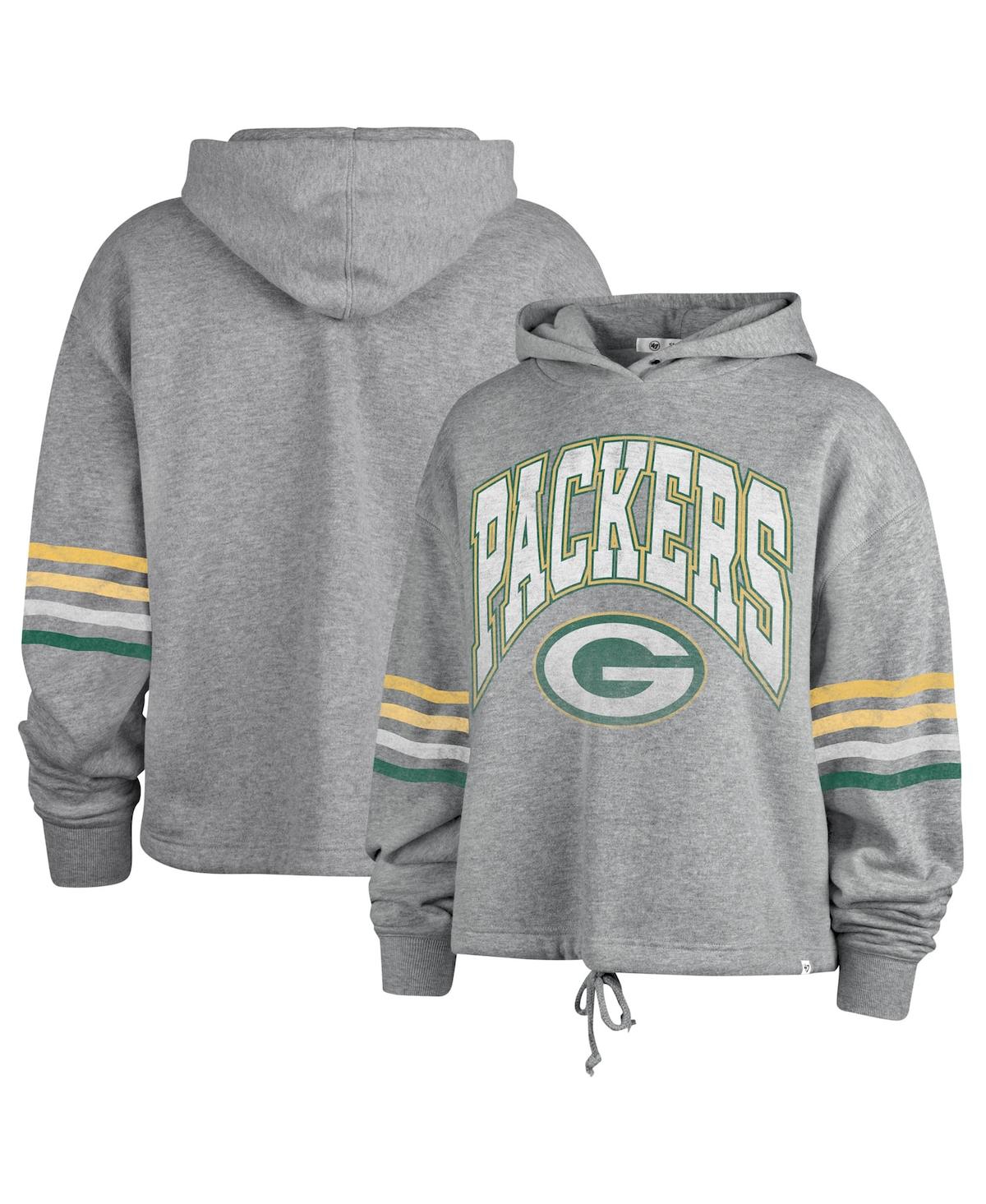 Shop 47 Brand Women's ' Heather Gray Distressed Green Bay Packers Upland Bennett Pullover Hoodie