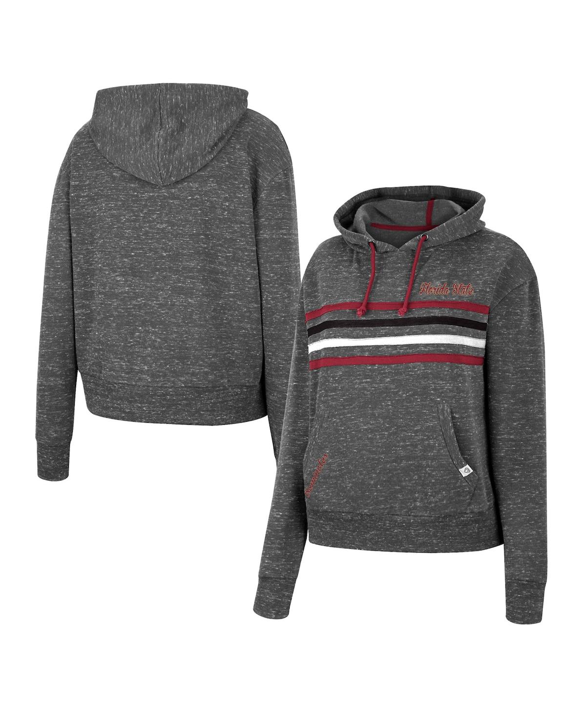 Colosseum Women's  Charcoal Florida State Seminoles Backstage Speckled Pullover Hoodie In Charcoal