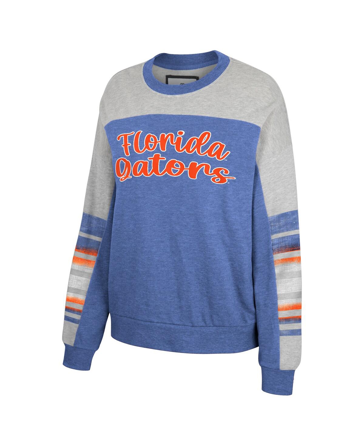 Women's Colosseum Heather Gray Florida Gators Baby Talk Pullover Sweatshirt - Heather Gray