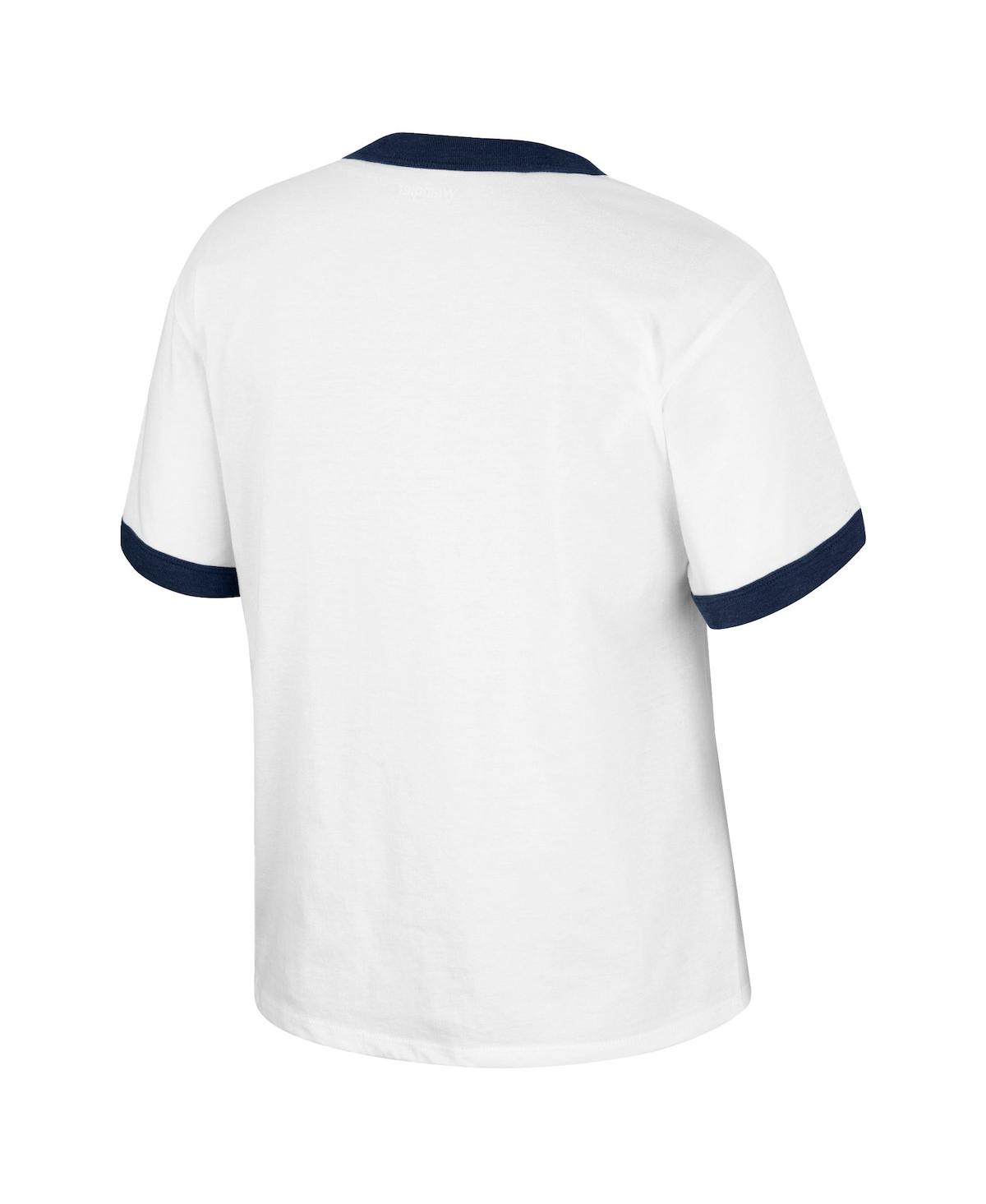 Shop Colosseum Women's  X Wrangler White Distressed Notre Dame Fighting Irish Freehand Ringer T-shirt
