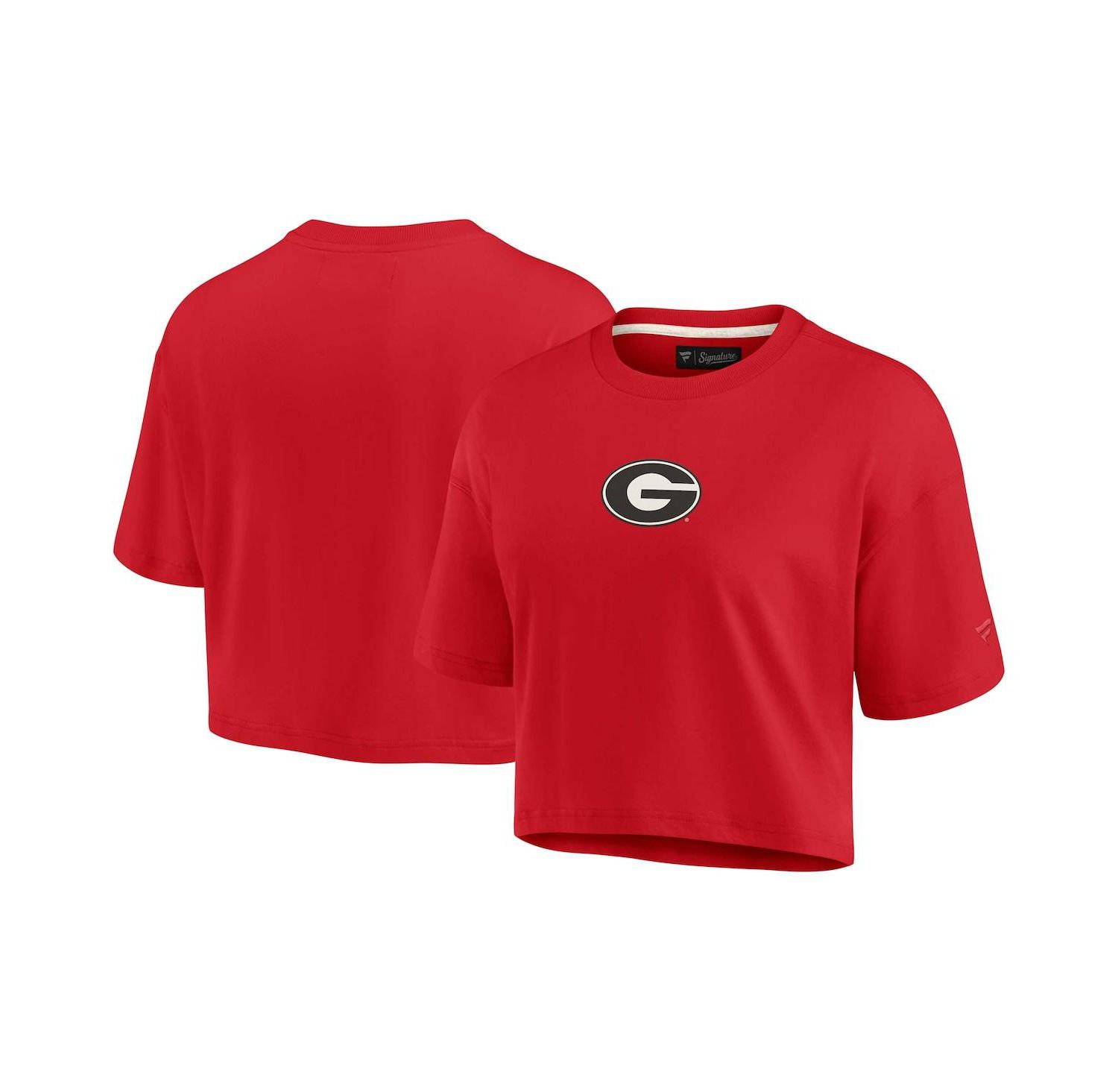 Women's Red Georgia Bulldogs Super Soft Boxy Cropped T-shirt
