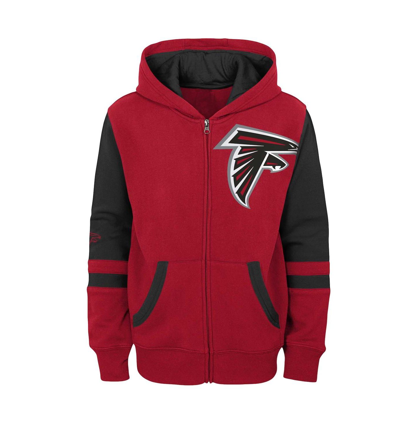 Худи Outerstuff Red Atlanta Falcons Colorblock Full-Zip для мальчиков — фото 3