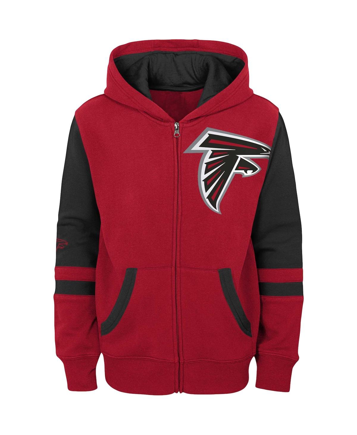 Outerstuff Youth Red Atlanta Falcons Colorblock Full-zip Hoodie In Red