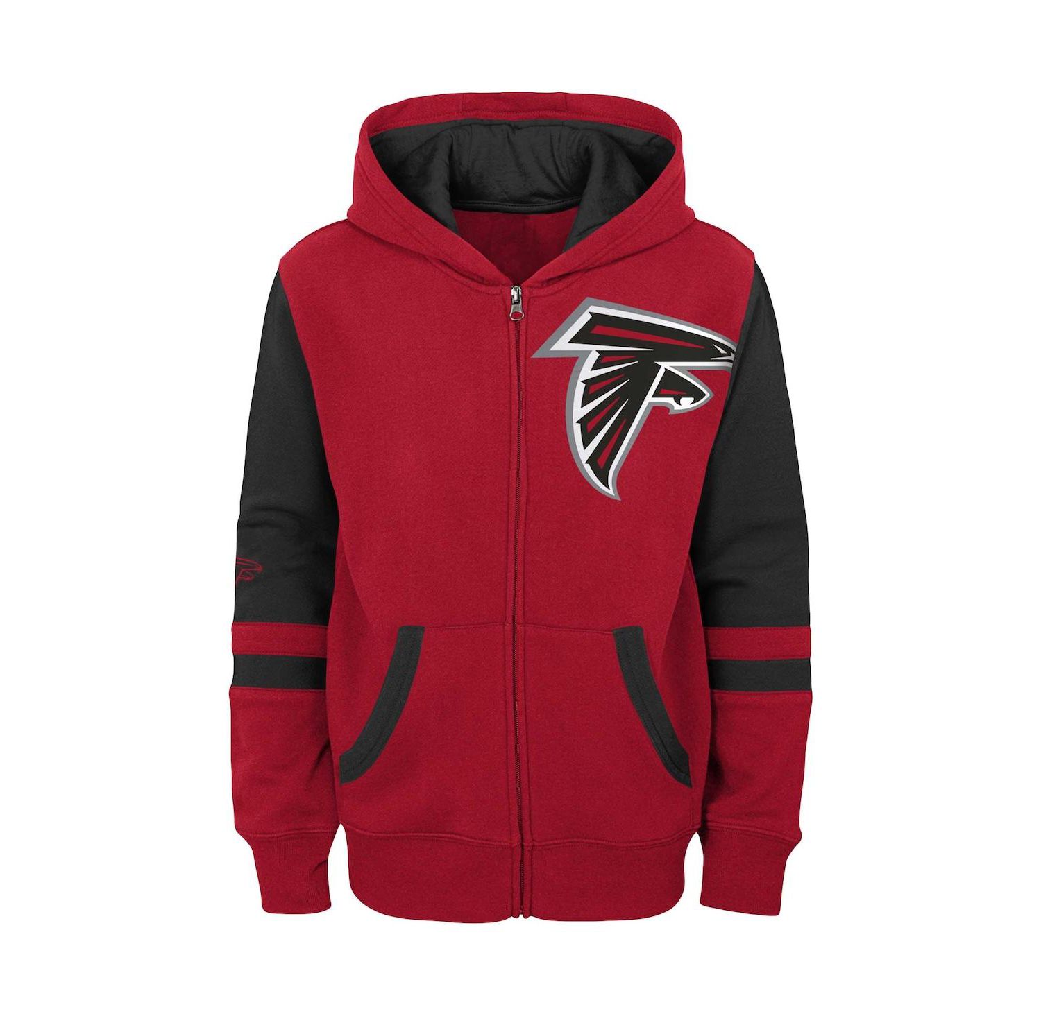 Big Boys Red Atlanta Falcons Colorblock Full-Zip Hoodie