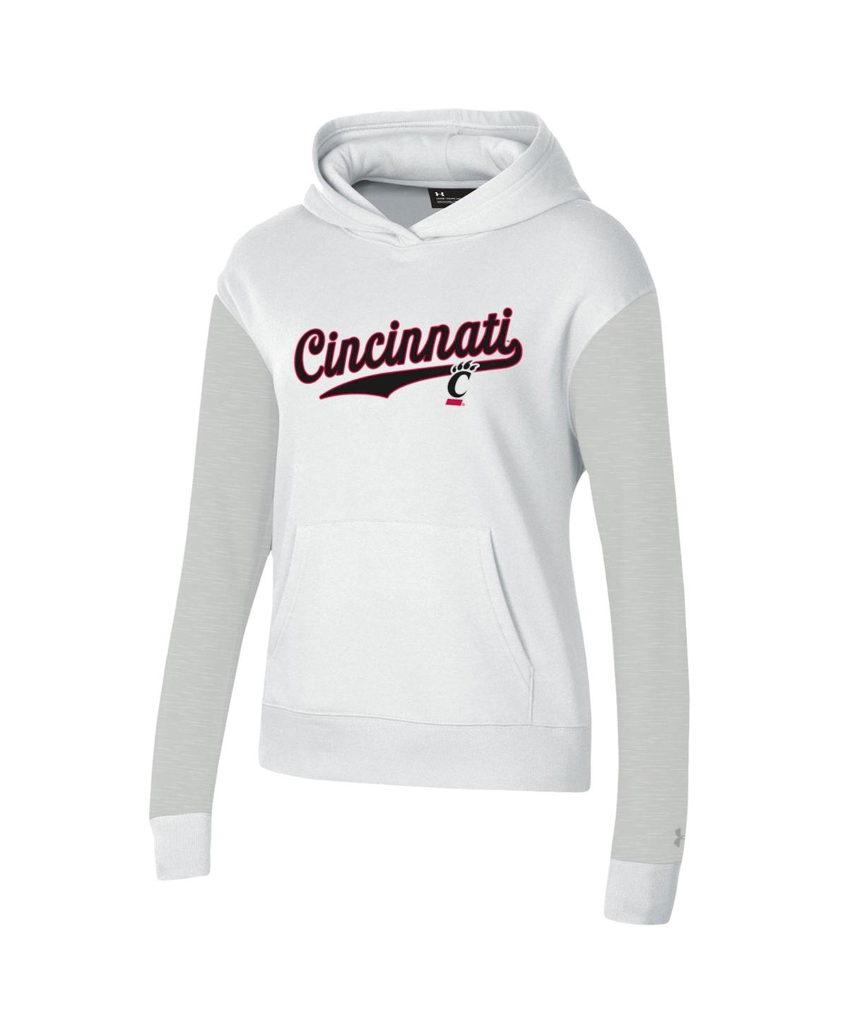 Shop Under Armour Women's  White Cincinnati Bearcats All Day Pullover Hoodie