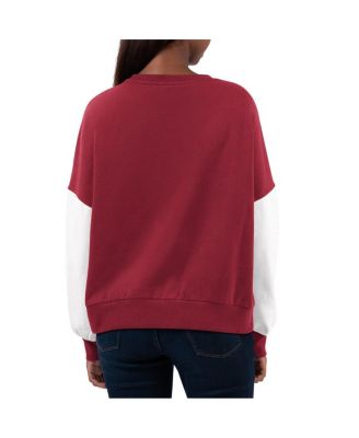 Women's Crimson, White Alabama Crimson Tide Team Pride Colorblock Pullover Sweatshirt