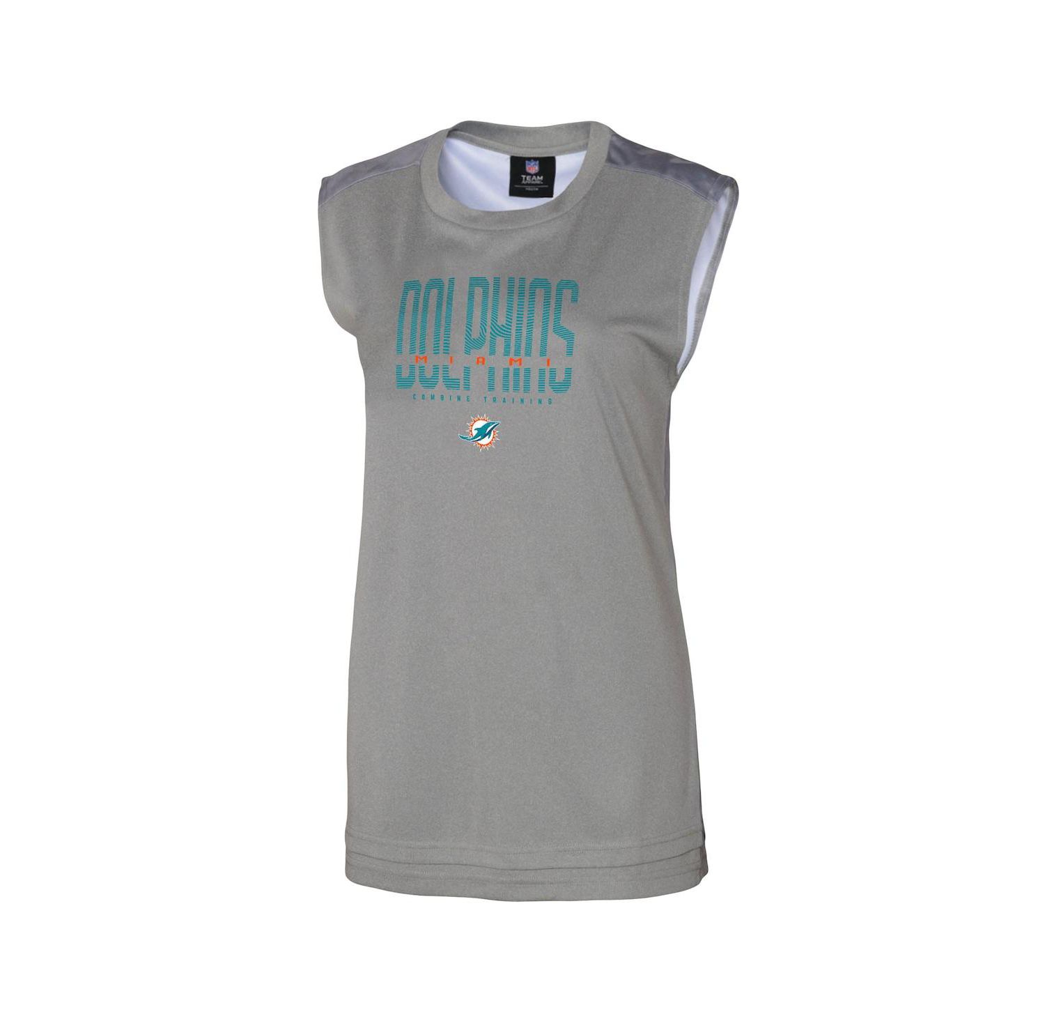 Women's Gray Miami Dolphins No Sweat Tank Top