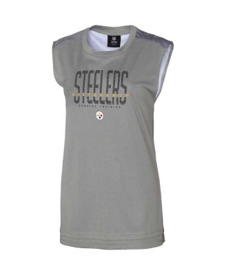 Women's Gray Pittsburgh Steelers No Sweat Tank Top
