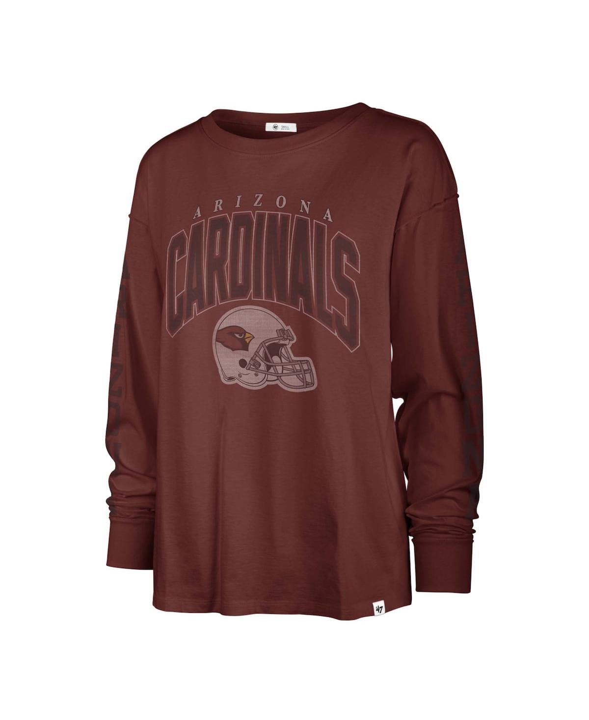 Shop 47 Brand Women's ' Cardinal Distressed Arizona Cardinals Tom Cat Long Sleeve T-shirt
