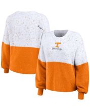 Women's Wear by Erin Andrews White/Orange Texas Longhorns Colorblock Script Pullover Sweater Size: Extra Large