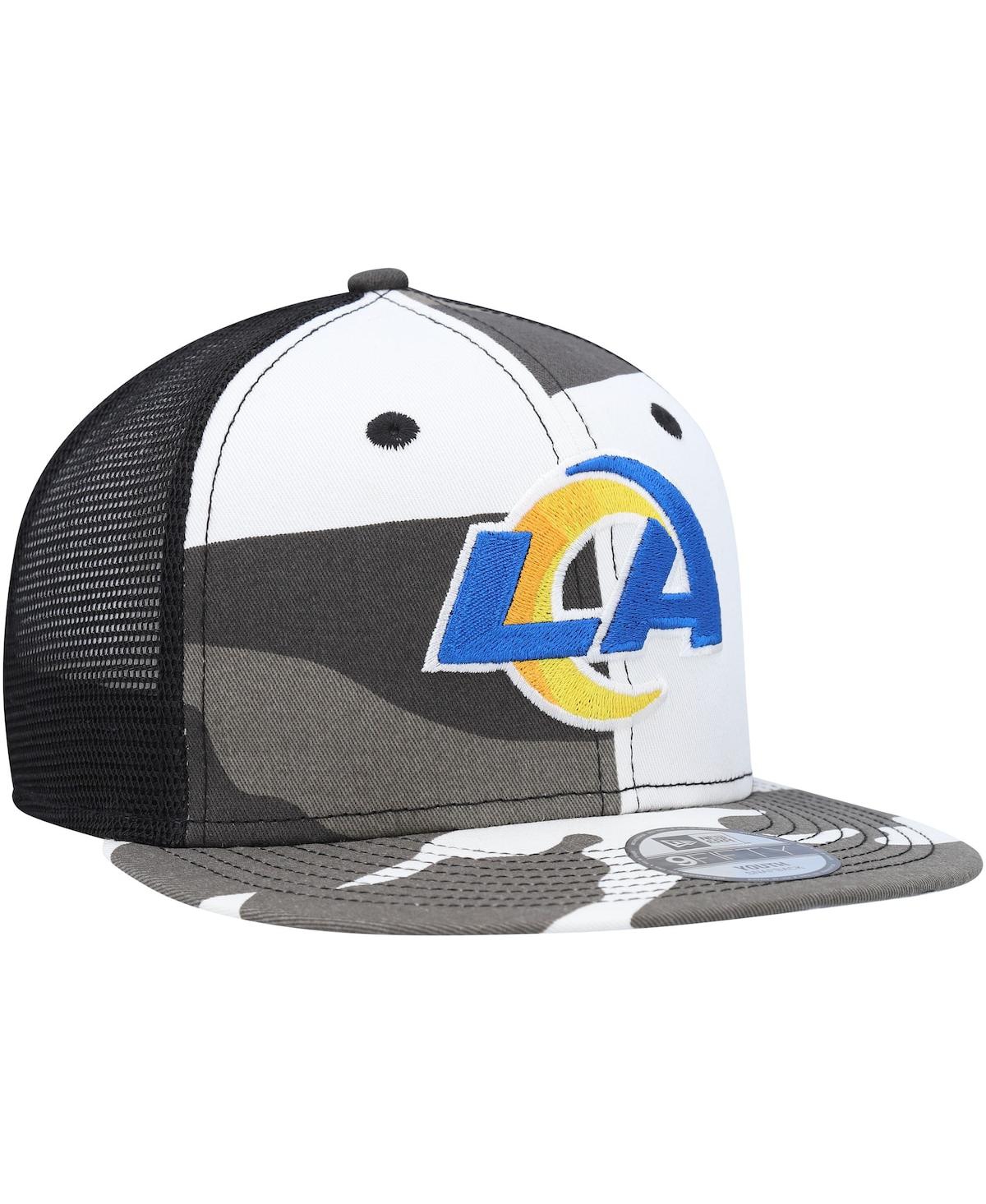 NEW ERA YOUTH BOYS AND GIRLS NEW ERA CAMO LOS ANGELES RAMS TRUCKER 9FIFTY SNAPBACK HAT 