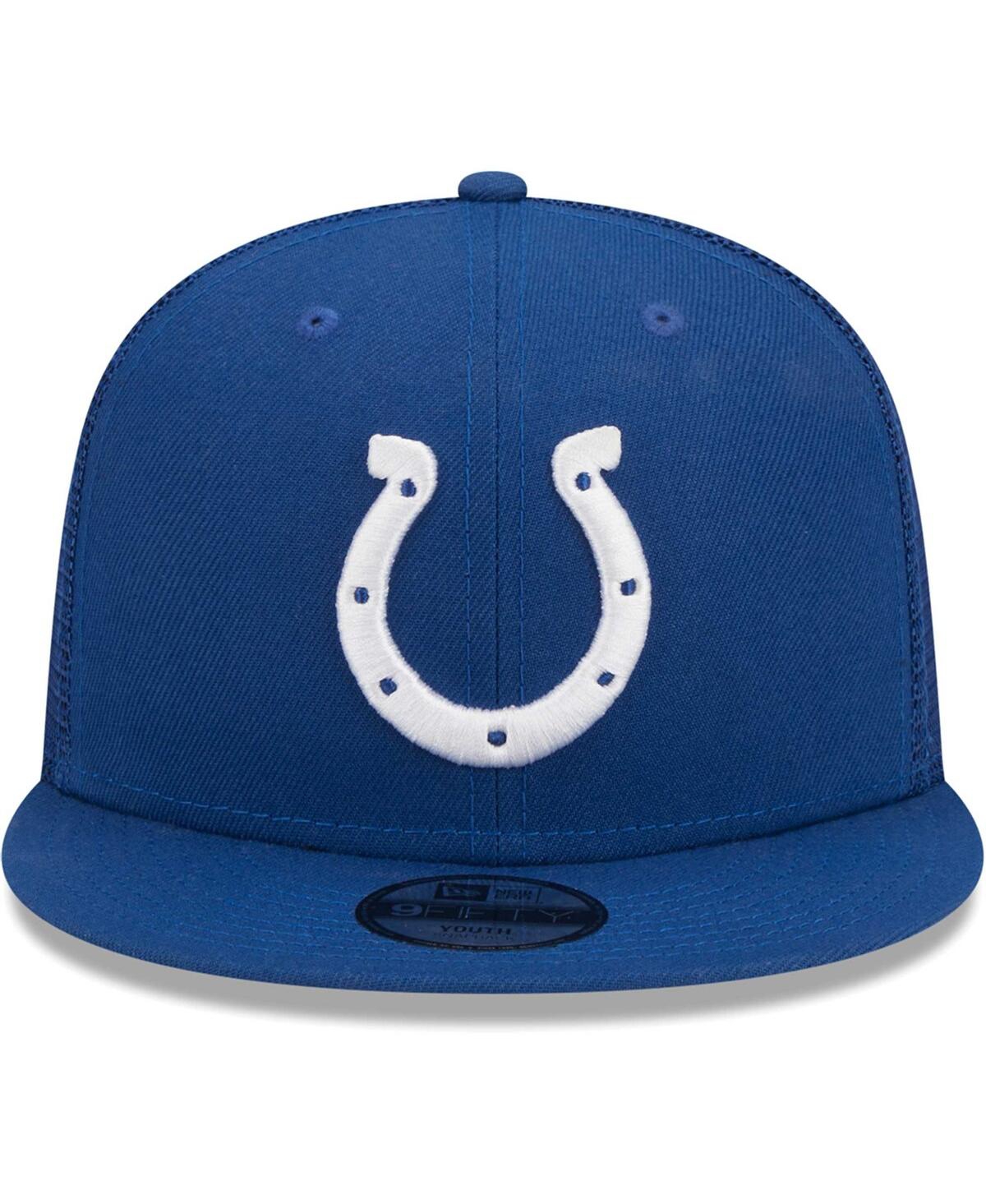 New Era Youth Boys And Girls  Royal Indianapolis Colts Main Trucker 9fifty Snapback Hat In Royal