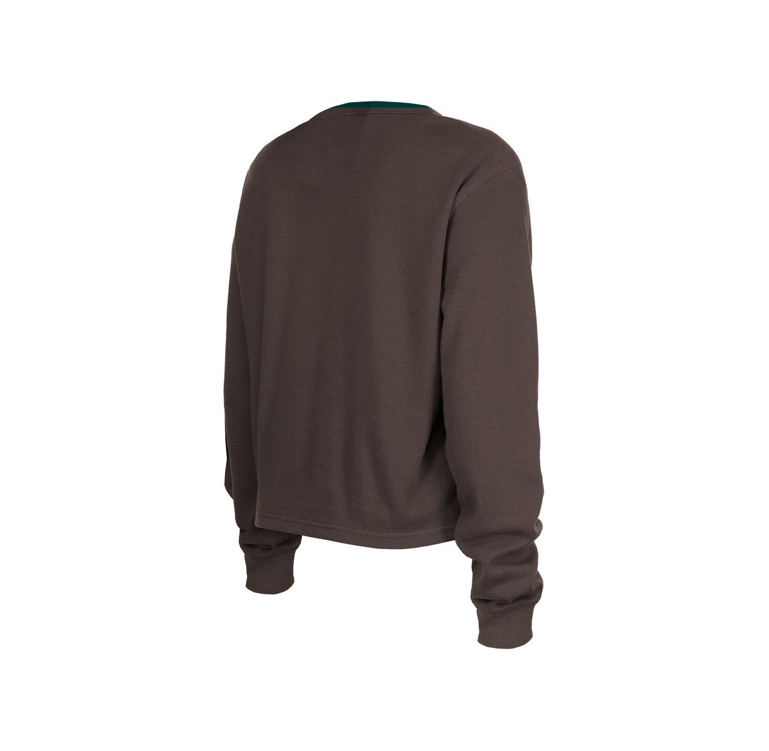 Women's Brown Cleveland Browns Thermal Crop Long Sleeve T-shirt