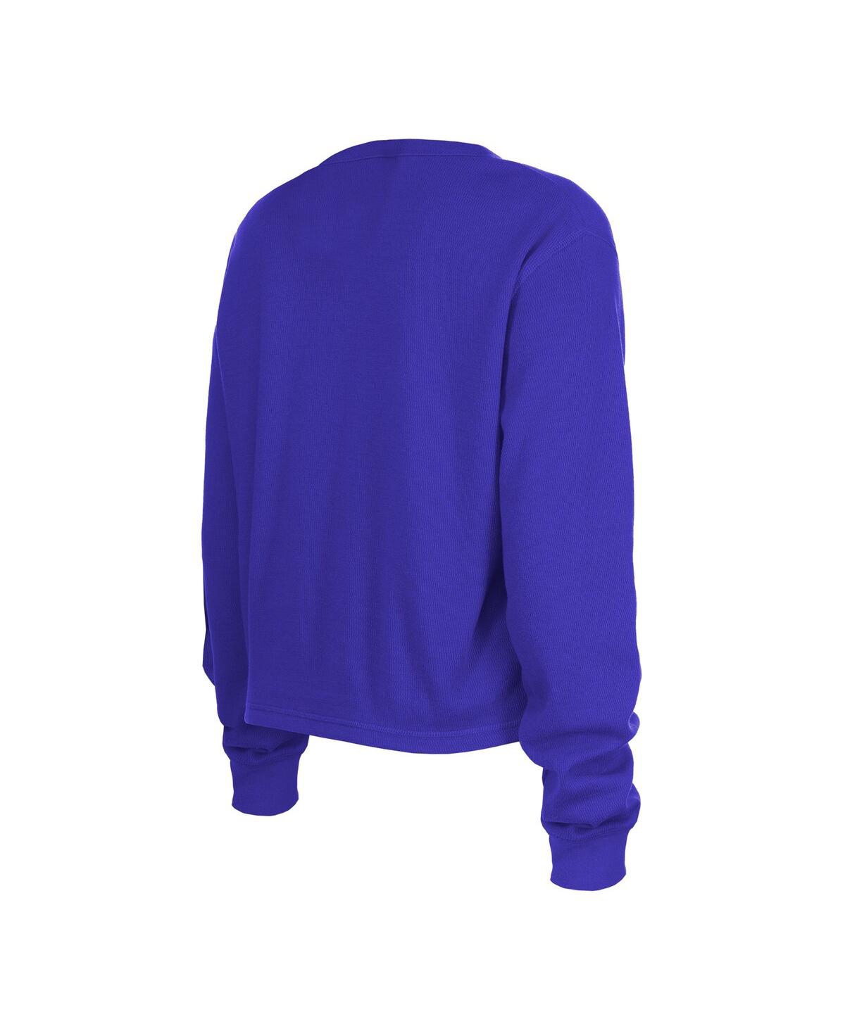 NEW ERA WOMEN'S NEW ERA PURPLE BALTIMORE RAVENS THERMAL CROP LONG SLEEVE T-SHIRT 