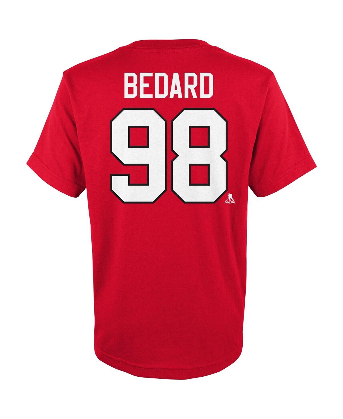 Outerstuff Preschool Boys And Girls Connor Bedard Red Chicago Blackhawks Authentic Stack Name And Number T-shir In Red