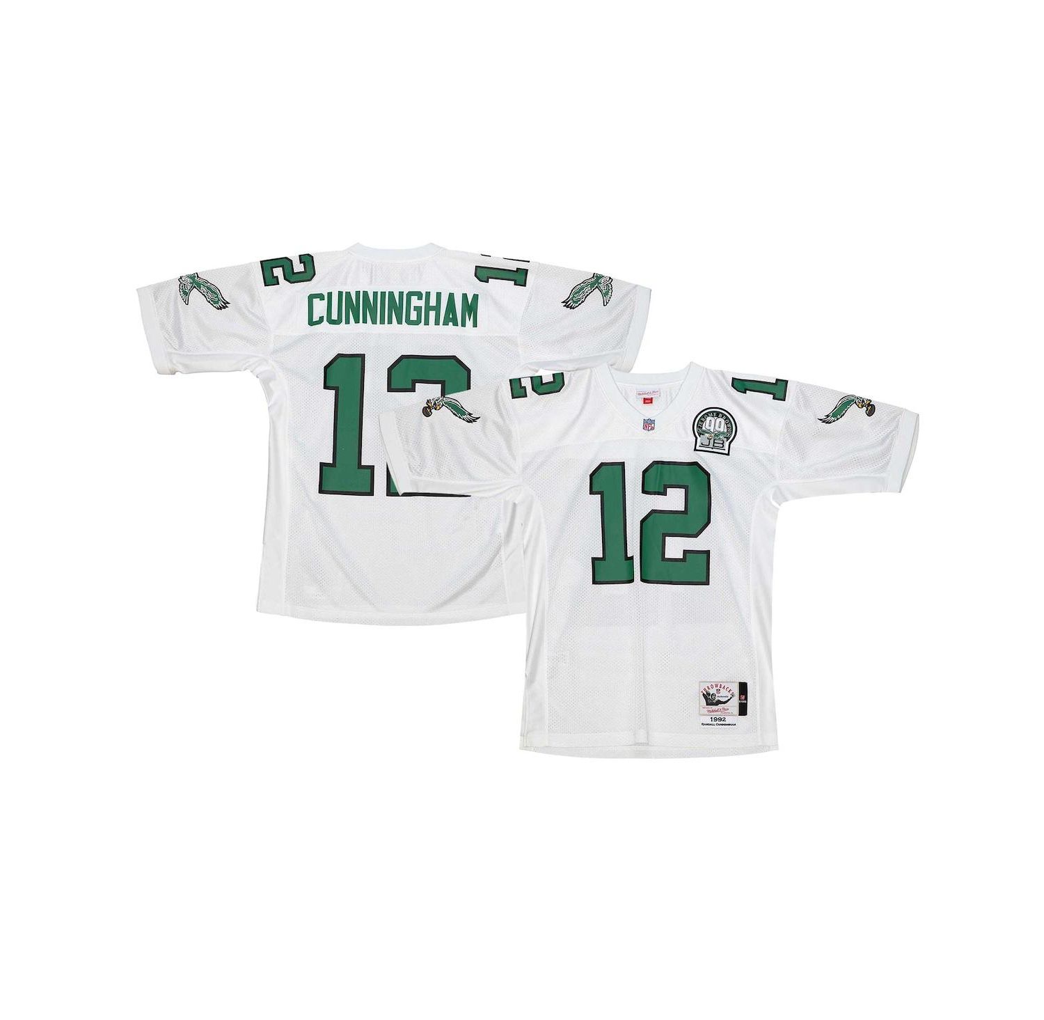 Men's Randall Cunningham White Philadelphia Eagles 1992 Authentic Jersey