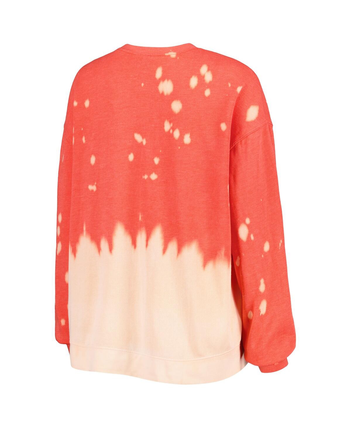 GAMEDAY COUTURE WOMEN'S GAMEDAY COUTURE RED DISTRESSED NEBRASKA HUSKERS TWICE AS NICE FADED DIP-DYE PULLOVER LONG SL 